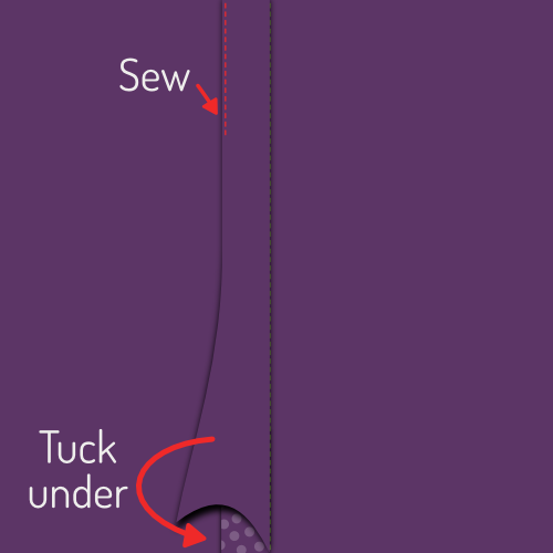 Fold under extra seam allowance